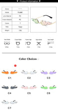 Load image into Gallery viewer, Eyewear  2022 Sun Glasses Small Rimless Fire Flame Shape Sunglasses With a Box for You 9001