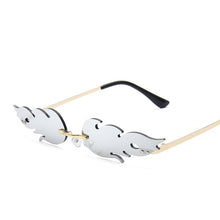 Load image into Gallery viewer, Eyewear  2022 Sun Glasses Small Rimless Fire Flame Shape Sunglasses With a Box for You 9001