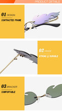 Load image into Gallery viewer, Eyewear  2022 Sun Glasses Small Rimless Fire Flame Shape Sunglasses With a Box for You 9001