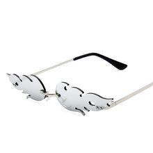 Load image into Gallery viewer, Eyewear  2022 Sun Glasses Small Rimless Fire Flame Shape Sunglasses With a Box for You 9001