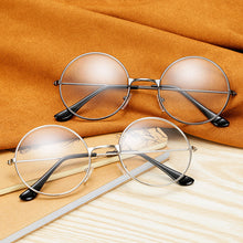 Load image into Gallery viewer, Small Fresh Round Frame Glasses Ladies Art Metal Glasses Simple Classic Flat Mirror All-match Fashionable Glasses