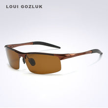 Carica l&#39;immagine nel visualizzatore di Gallery, men&#39;s aluminum-magnesium car drivers Half-frame goggles anti-glare sunglasses Polarized Driving Gozluk erkek