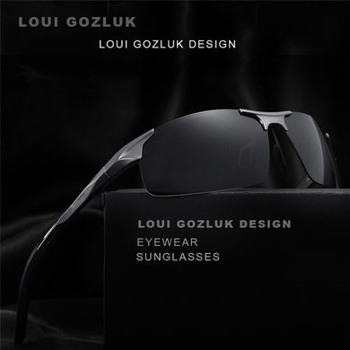 men's aluminum-magnesium car drivers Half-frame goggles anti-glare sunglasses Polarized Driving Gozluk erkek