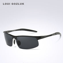 Carica l&#39;immagine nel visualizzatore di Gallery, men&#39;s aluminum-magnesium car drivers Half-frame goggles anti-glare sunglasses Polarized Driving Gozluk erkek