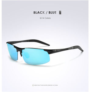 men's aluminum-magnesium car drivers Half-frame goggles anti-glare sunglasses Polarized Driving Gozluk erkek