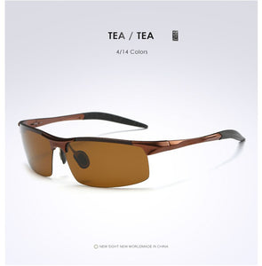men's aluminum-magnesium car drivers Half-frame goggles anti-glare sunglasses Polarized Driving Gozluk erkek