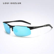 Carica l&#39;immagine nel visualizzatore di Gallery, men&#39;s aluminum-magnesium car drivers Half-frame goggles anti-glare sunglasses Polarized Driving Gozluk erkek
