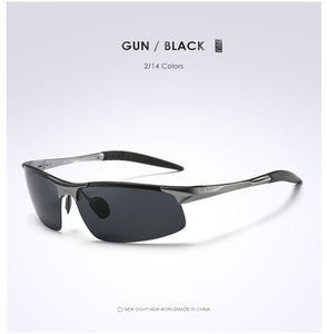 men's aluminum-magnesium car drivers Half-frame goggles anti-glare sunglasses Polarized Driving Gozluk erkek