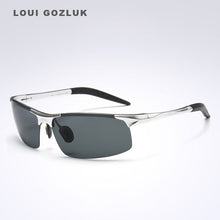 Carica l&#39;immagine nel visualizzatore di Gallery, men&#39;s aluminum-magnesium car drivers Half-frame goggles anti-glare sunglasses Polarized Driving Gozluk erkek