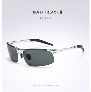 men's aluminum-magnesium car drivers Half-frame goggles anti-glare sunglasses Polarized Driving Gozluk erkek