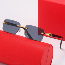 Load image into Gallery viewer, Selling Buffalo Horn Glasses Men Sport Eyeglasses Decor Rimless Alloy Frame Buffalo Wood Legs Men Sunglasses