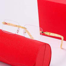 Load image into Gallery viewer, Selling Buffalo Horn Glasses Men Sport Eyeglasses Decor Rimless Alloy Frame Buffalo Wood Legs Men Sunglasses