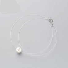 Load image into Gallery viewer, Hot Selling Fashion Invisible Fishing Line Silver Necklace Shiny Zircon Pendant Trendy Pearl Transparent Women Choker Necklace
