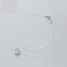 Carica l&#39;immagine nel visualizzatore di Gallery, Hot Selling Fashion Invisible Fishing Line Silver Necklace Shiny Zircon Pendant Trendy Pearl Transparent Women Choker Necklace