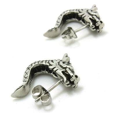 Hot Selling Flying Dragon Animal Earrings 316L Stainless Steel Charming Sliver Co Design Animal Dragon Stud Earrings