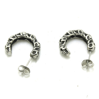 Hot Selling Ghost Skull Earrings 316L Stainless Steel Charming Sliver Co Design Punk Style Skull Stud Earrings