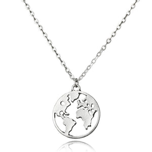 Vendita calda rotonda vuota multi doppi strati mappa del mondo collana moda viaggio all'aperto amante terra D regalo gioielli personalizzati 