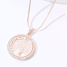 Carica l&#39;immagine nel visualizzatore di Gallery, Tree of Life Crystal Round Small Pendant Necklace Gold Silver Color Bijoux Collier Elegant Women Jewelry Gifts