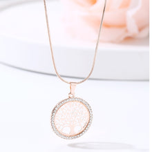 Carica l&#39;immagine nel visualizzatore di Gallery, Tree of Life Crystal Round Small Pendant Necklace Gold Silver Color Bijoux Collier Elegant Women Jewelry Gifts