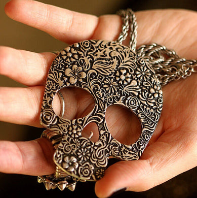 Hot Womens Vintage Skull Gothic Pendant Bib Statement Retro Choker Charm Necklace Classic Jewelry Gift