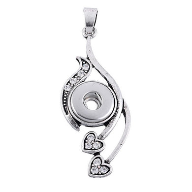 Hot heart Pendants Necklaces fit 12MM snap buttons DIY fittings Fashion hot selling In Europe And USA XL9019