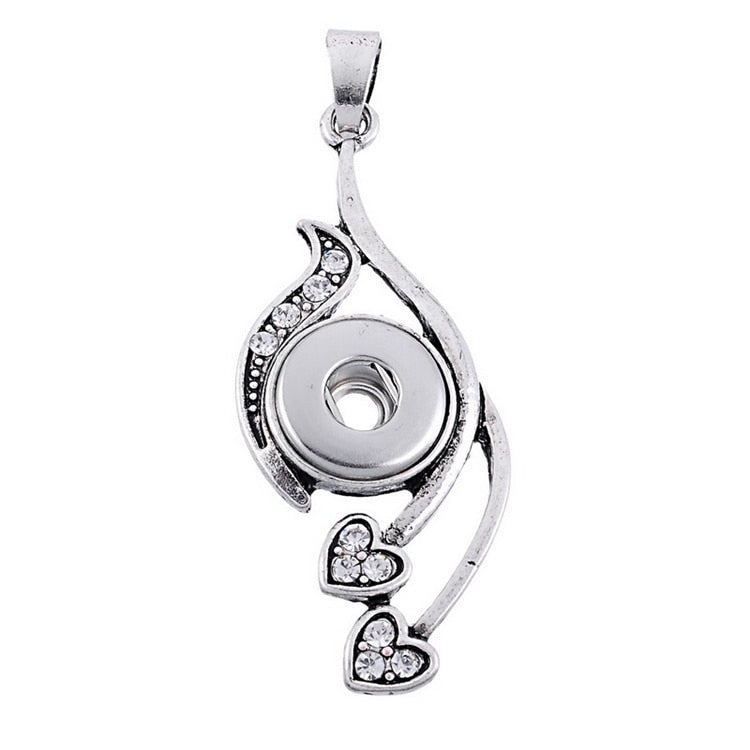 Hot heart Pendants Necklaces fit 12MM snap buttons DIY fittings Fashion hot selling In Europe And USA XL9019