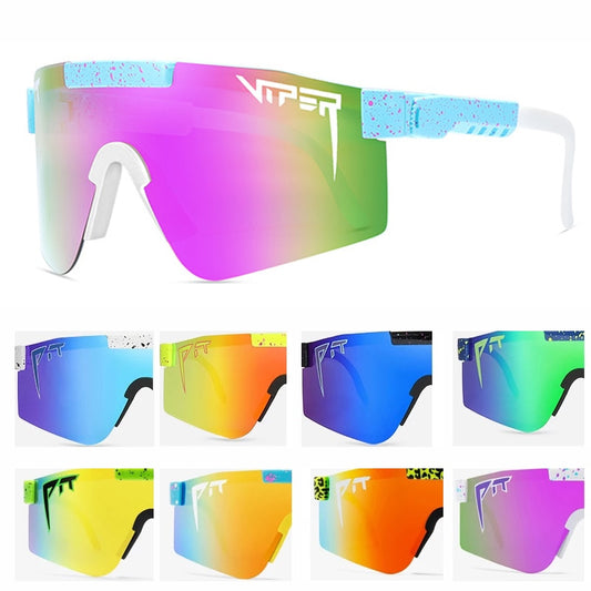 occhiali pit viper flat top tr90 montatura nera lenti a specchio occhiali da sole polarizzati sportivi antivento per uomo / donna uv400 