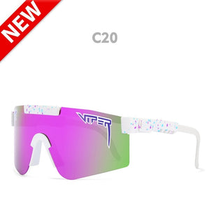 pit viper flat top eyewear tr90 black frame mirrored lens windproof sport  polarized sunglasses for man / woman uv400