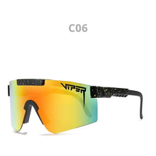 Load image into Gallery viewer, pit viper flat top eyewear tr90 black frame mirrored lens windproof sport  polarized sunglasses for man / woman uv400