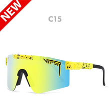 Load image into Gallery viewer, pit viper flat top eyewear tr90 black frame mirrored lens windproof sport  polarized sunglasses for man / woman uv400
