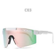 Load image into Gallery viewer, pit viper flat top eyewear tr90 black frame mirrored lens windproof sport  polarized sunglasses for man / woman uv400