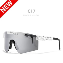 Load image into Gallery viewer, pit viper flat top eyewear tr90 black frame mirrored lens windproof sport  polarized sunglasses for man / woman uv400
