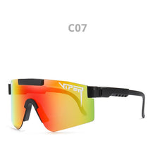 Load image into Gallery viewer, pit viper flat top eyewear tr90 black frame mirrored lens windproof sport  polarized sunglasses for man / woman uv400