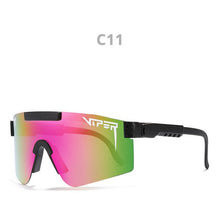 Load image into Gallery viewer, pit viper flat top eyewear tr90 black frame mirrored lens windproof sport  polarized sunglasses for man / woman uv400