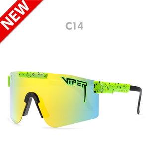 pit viper flat top eyewear tr90 black frame mirrored lens windproof sport  polarized sunglasses for man / woman uv400