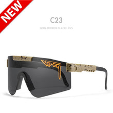Load image into Gallery viewer, pit viper flat top eyewear tr90 black frame mirrored lens windproof sport  polarized sunglasses for man / woman uv400