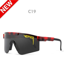 Load image into Gallery viewer, pit viper flat top eyewear tr90 black frame mirrored lens windproof sport  polarized sunglasses for man / woman uv400
