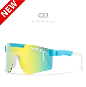 pit viper flat top eyewear tr90 black frame mirrored lens windproof sport  polarized sunglasses for man / woman uv400