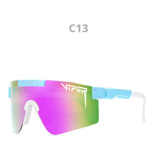 Load image into Gallery viewer, pit viper flat top eyewear tr90 black frame mirrored lens windproof sport  polarized sunglasses for man / woman uv400