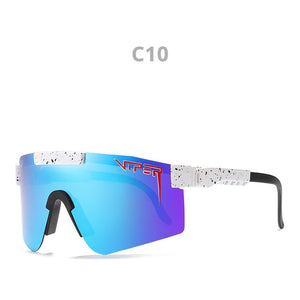 pit viper flat top eyewear tr90 black frame mirrored lens windproof sport  polarized sunglasses for man / woman uv400