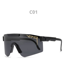 Load image into Gallery viewer, pit viper flat top eyewear tr90 black frame mirrored lens windproof sport  polarized sunglasses for man / woman uv400