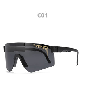 pit viper flat top eyewear tr90 black frame mirrored lens windproof sport  polarized sunglasses for man / woman uv400