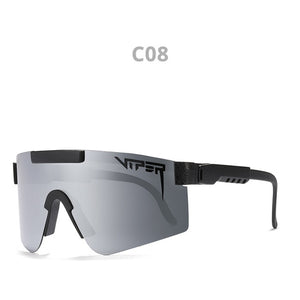 pit viper flat top eyewear tr90 black frame mirrored lens windproof sport  polarized sunglasses for man / woman uv400