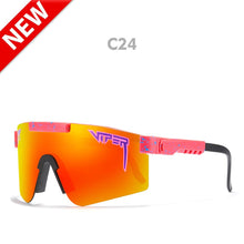 Load image into Gallery viewer, pit viper flat top eyewear tr90 black frame mirrored lens windproof sport  polarized sunglasses for man / woman uv400