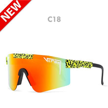 Load image into Gallery viewer, pit viper flat top eyewear tr90 black frame mirrored lens windproof sport  polarized sunglasses for man / woman uv400