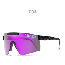 Load image into Gallery viewer, pit viper flat top eyewear tr90 black frame mirrored lens windproof sport  polarized sunglasses for man / woman uv400