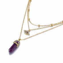 Load image into Gallery viewer, Hexagonal Column Quartz Necklaces Pendants Fashion Natural Stone Bullet Pink Crystal Pendant Necklace For Women Jewelry