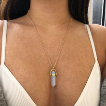Load image into Gallery viewer, Hexagonal Column Quartz Necklaces Pendants Fashion Natural Stone Bullet Pink Crystal Pendant Necklace For Women Jewelry