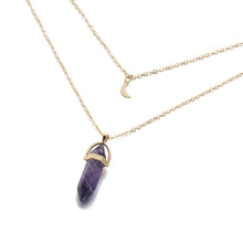 Load image into Gallery viewer, Hexagonal Column Quartz Necklaces Pendants Fashion Natural Stone Bullet Pink Crystal Pendant Necklace For Women Jewelry