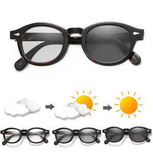 HotJohnny Depp Photochromy Gray Sunglasses L M S Sizes Driving Glasses for Prescription 0--- -6.00/0 --- -2.00